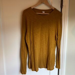 Old Navy LUXE Long Sleeve Shirt, Mustard/Gold, Size L